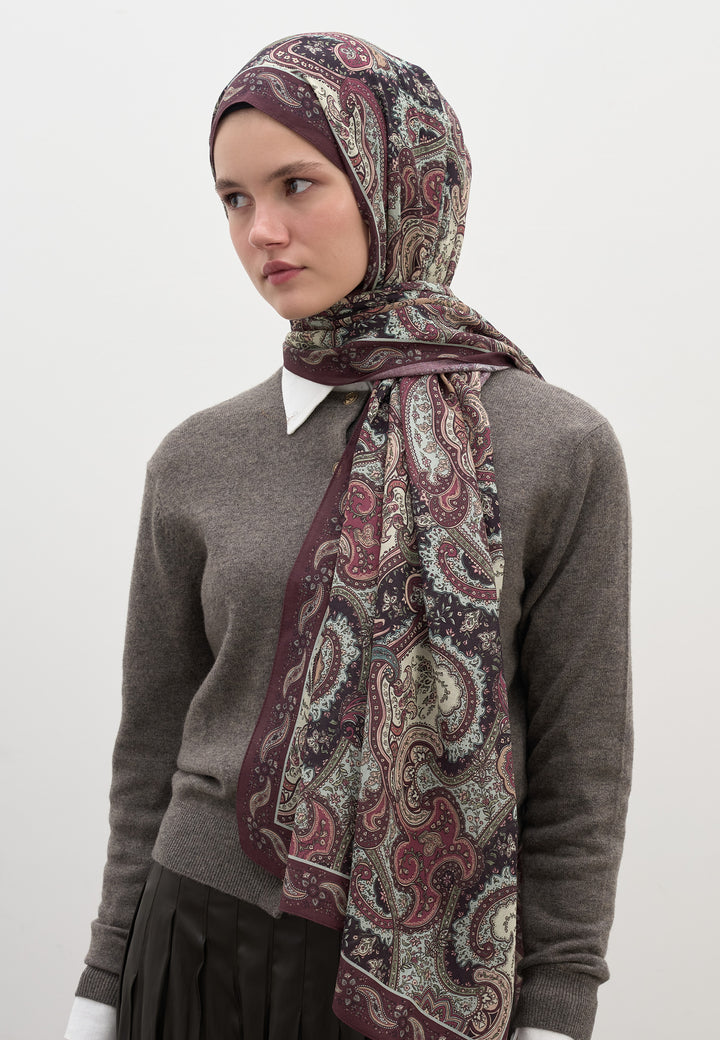 Mürdüm Avery Desen Şal