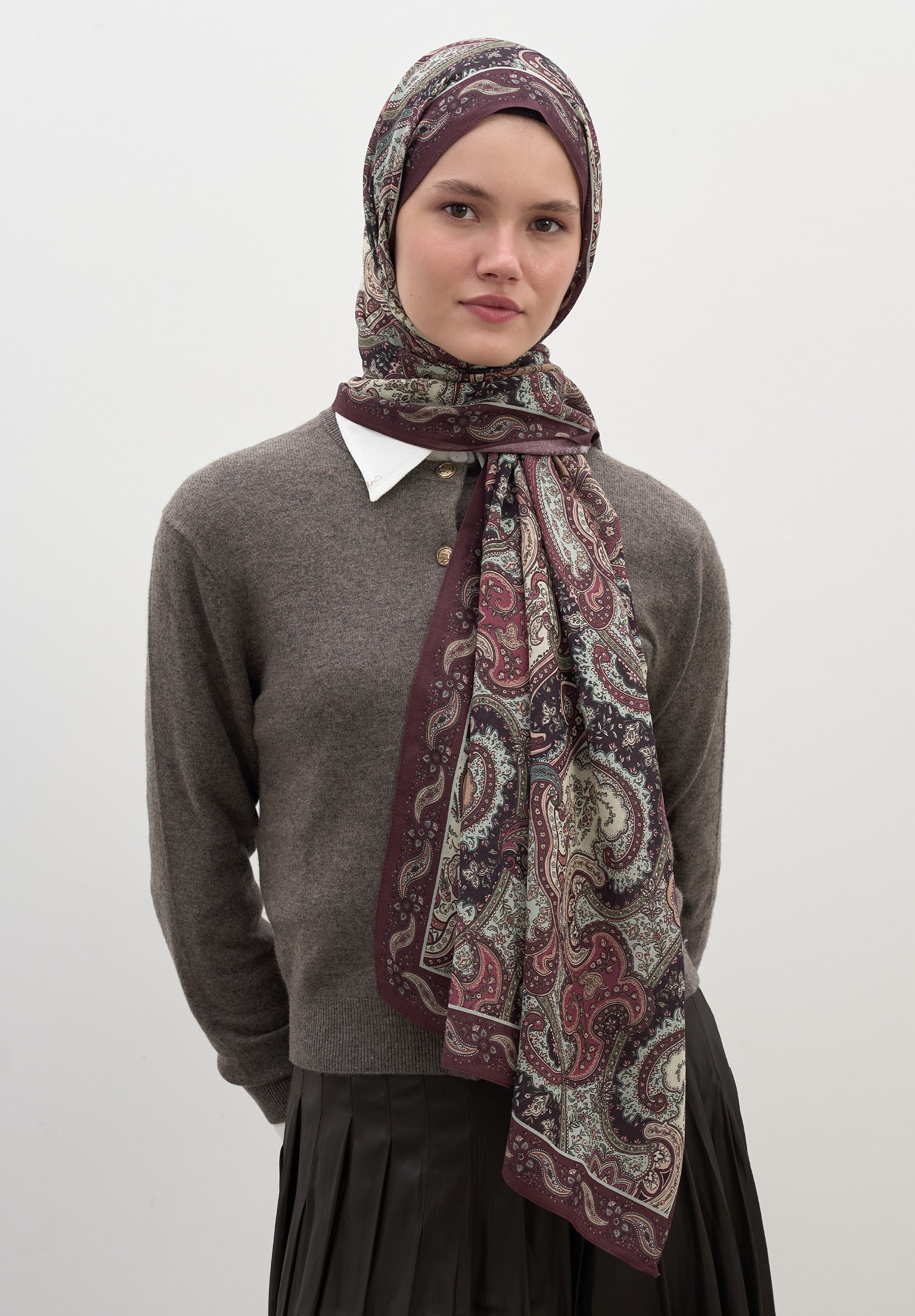Mürdüm Avery Desen Şal