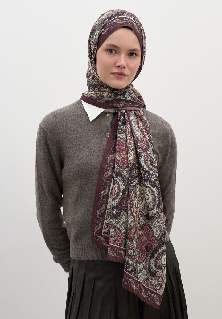 Mürdüm Avery Desen Şal