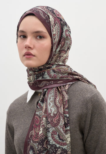 Mürdüm Avery Desen Şal