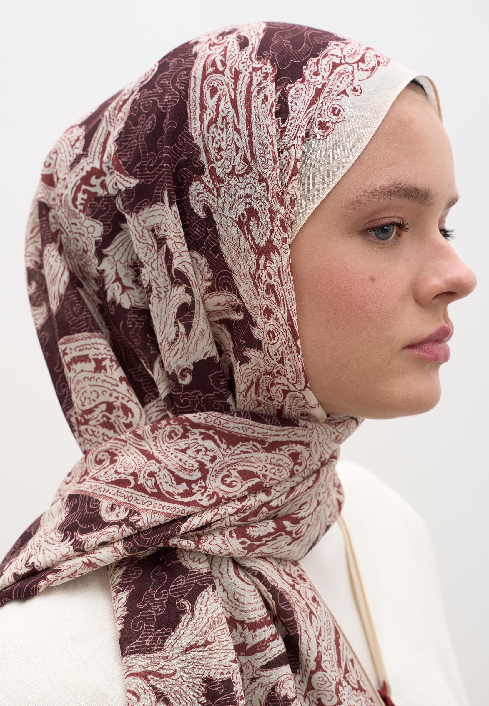 Bordo Wıld Paısley Desen Şal