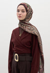 Bordo Cerıse Desen Şal