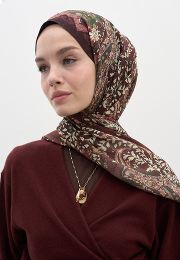 Bordo Cerıse Desen Şal