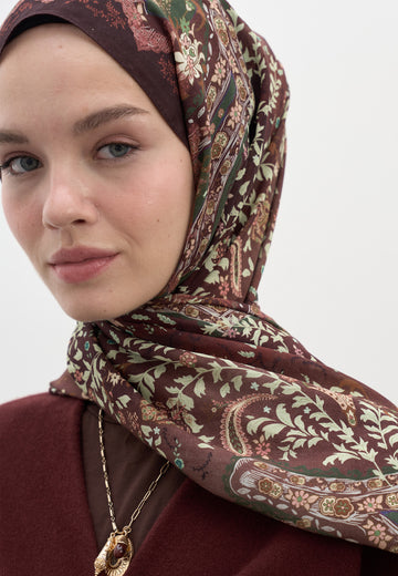 Bordo Cerıse Desen Şal