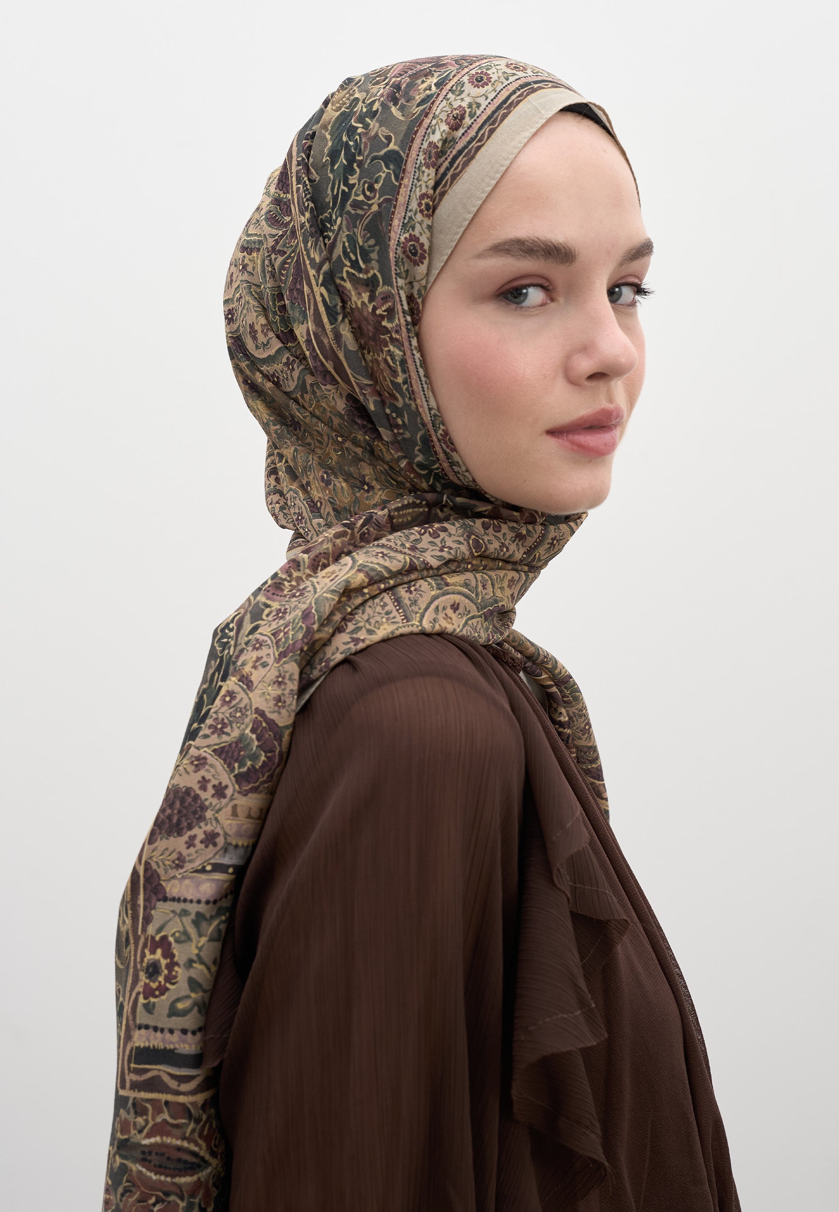 Haki Vanessa Desen Şal