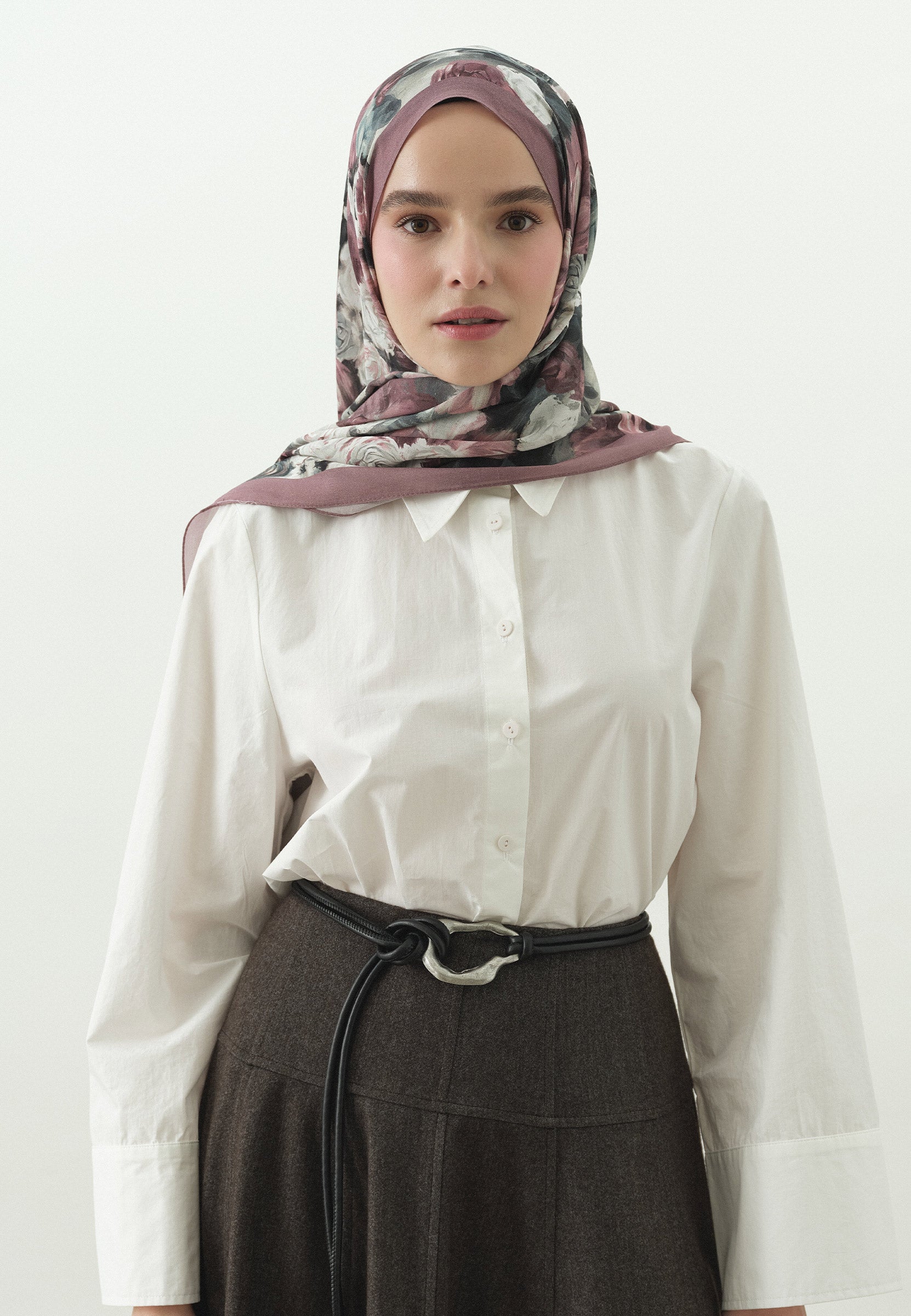 Rose Breeze Desenli Pamuk Viskon Şal Gül Pembe