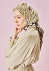 Tales Of Love Desen Floş Viskon Eşarp Vintage Brown