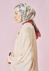 Once Upon A Love Desen Floş Viskon Eşarp Vintage Rose