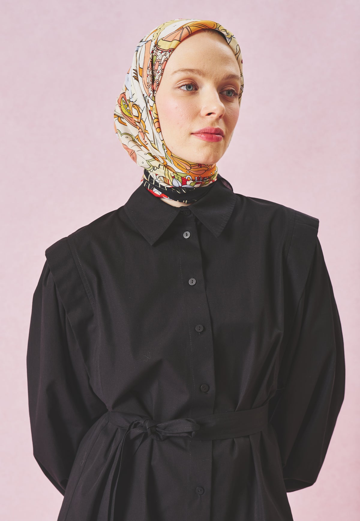 A Cindrella's Dream Desen Floş Viskon Eşarp Black Swan