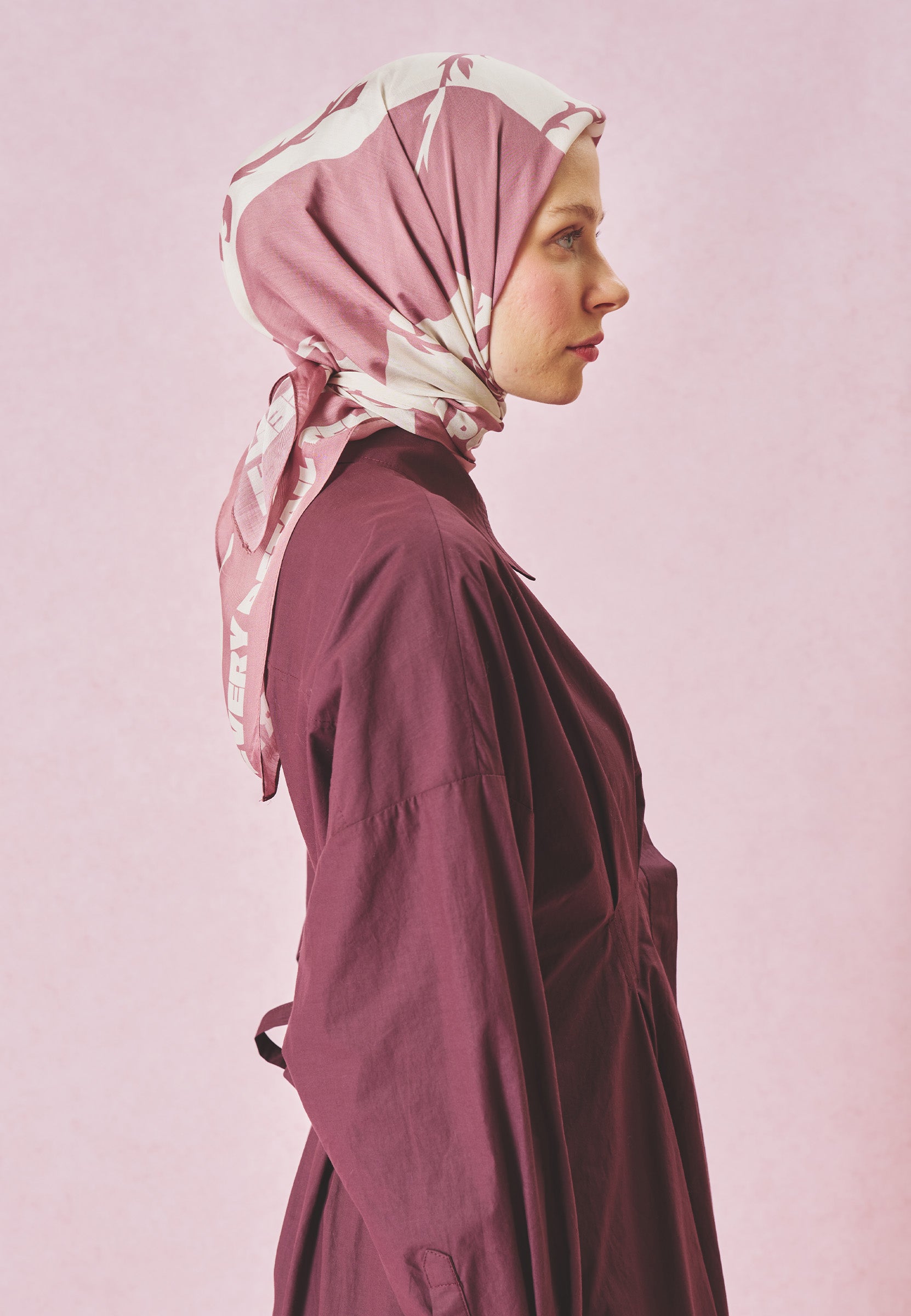 Love Reverie Desen Floş Viskon Eşarp Dreamy Pink