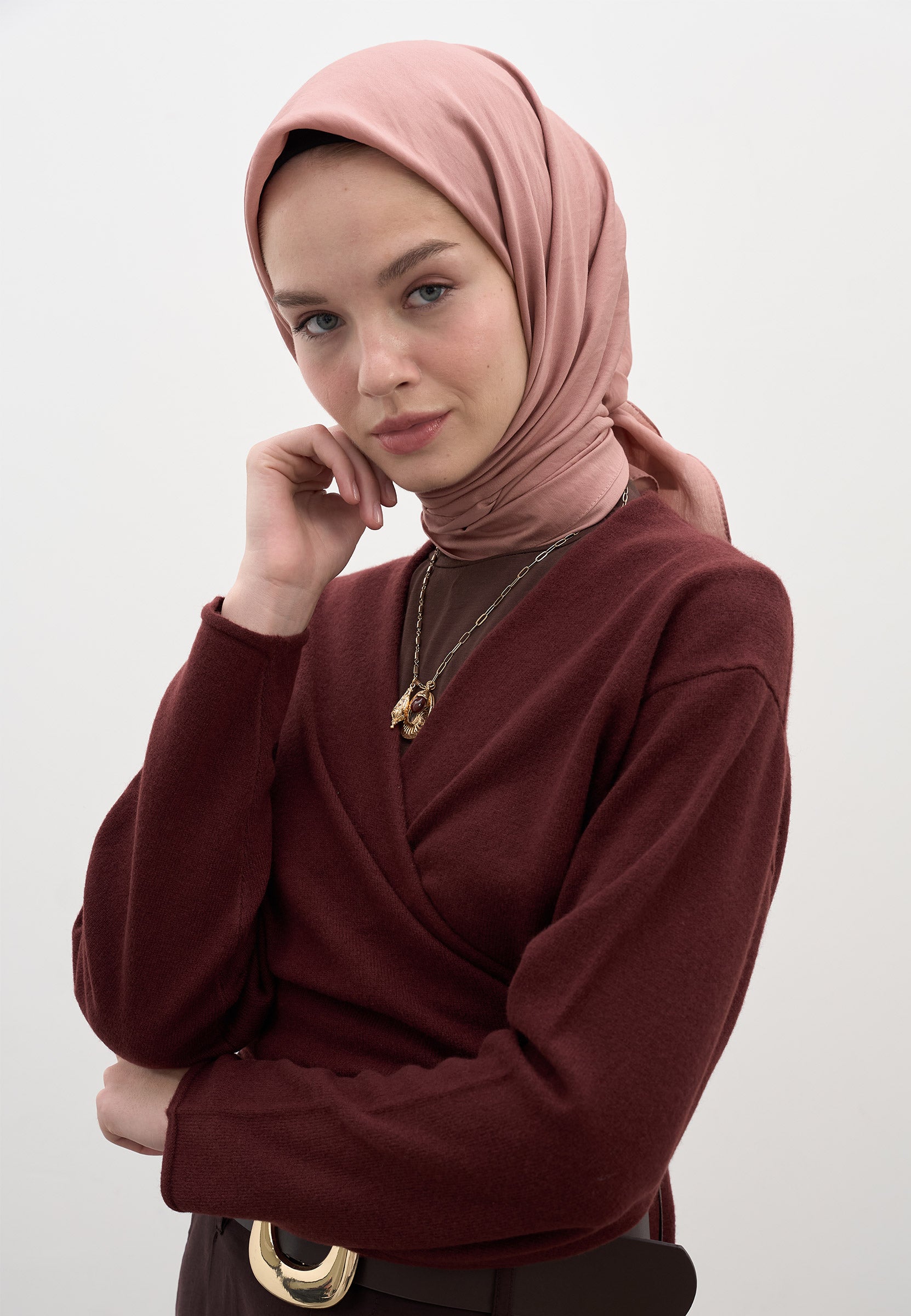 Gülpembe Pamuk Viskon Eşarp