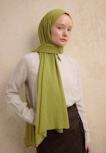 Olive Modal Krinkıl Şal