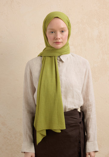 Olive Modal Krinkıl Şal