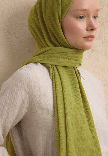 Olive Modal Krinkıl Şal