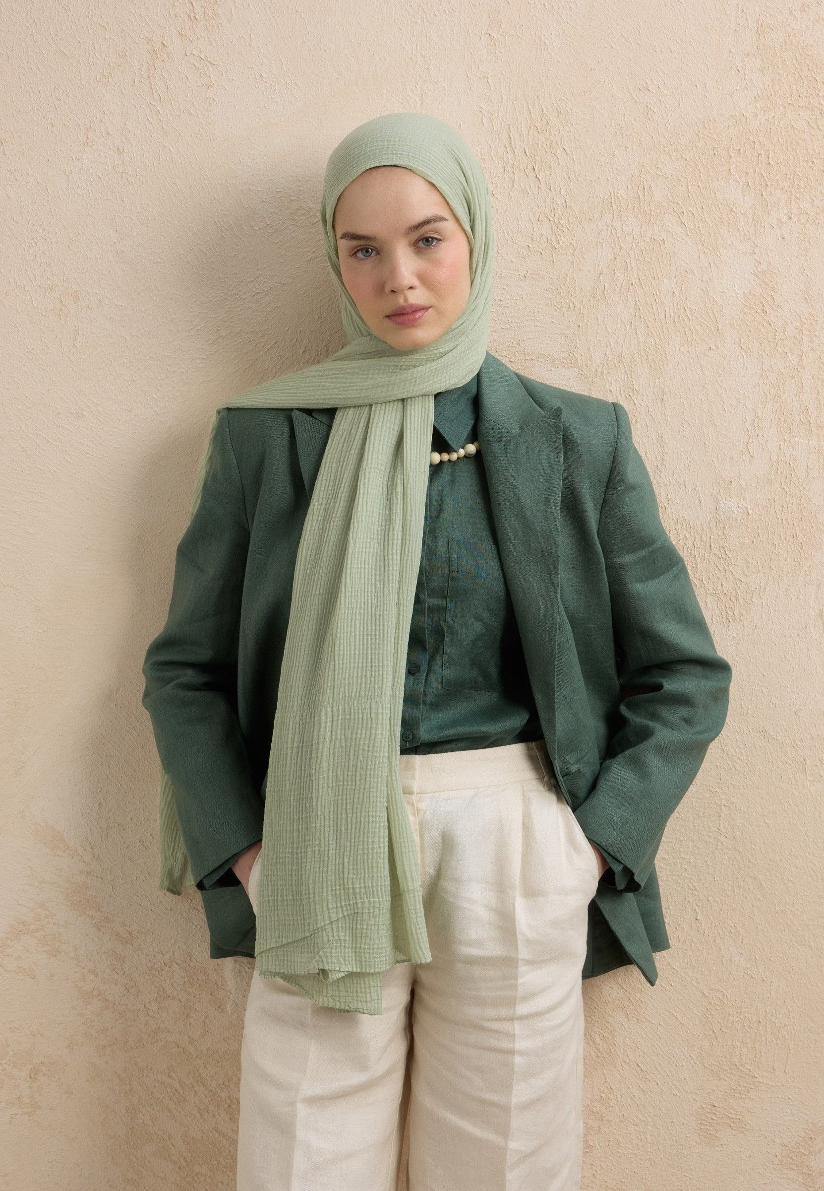 Mint Modal Krinkıl Şal