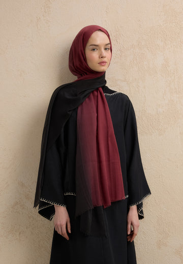 Siyah-bordo Modal Degrade Şal