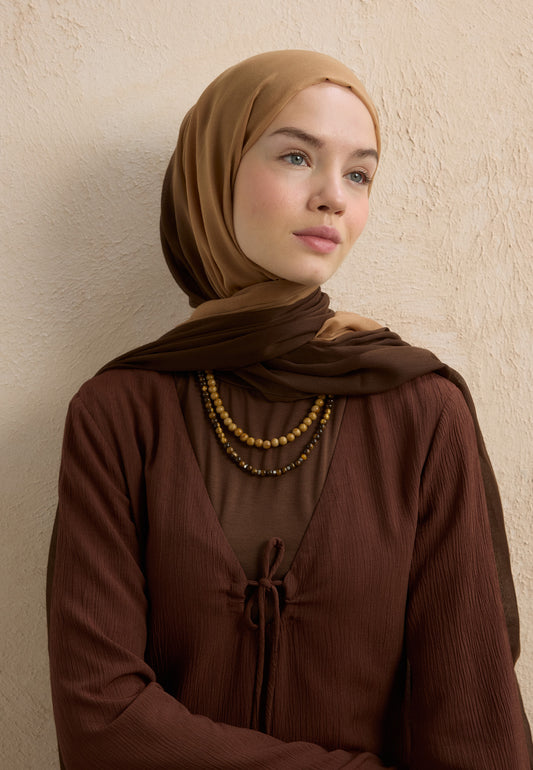Kahve-camel Modal Degrade Şal