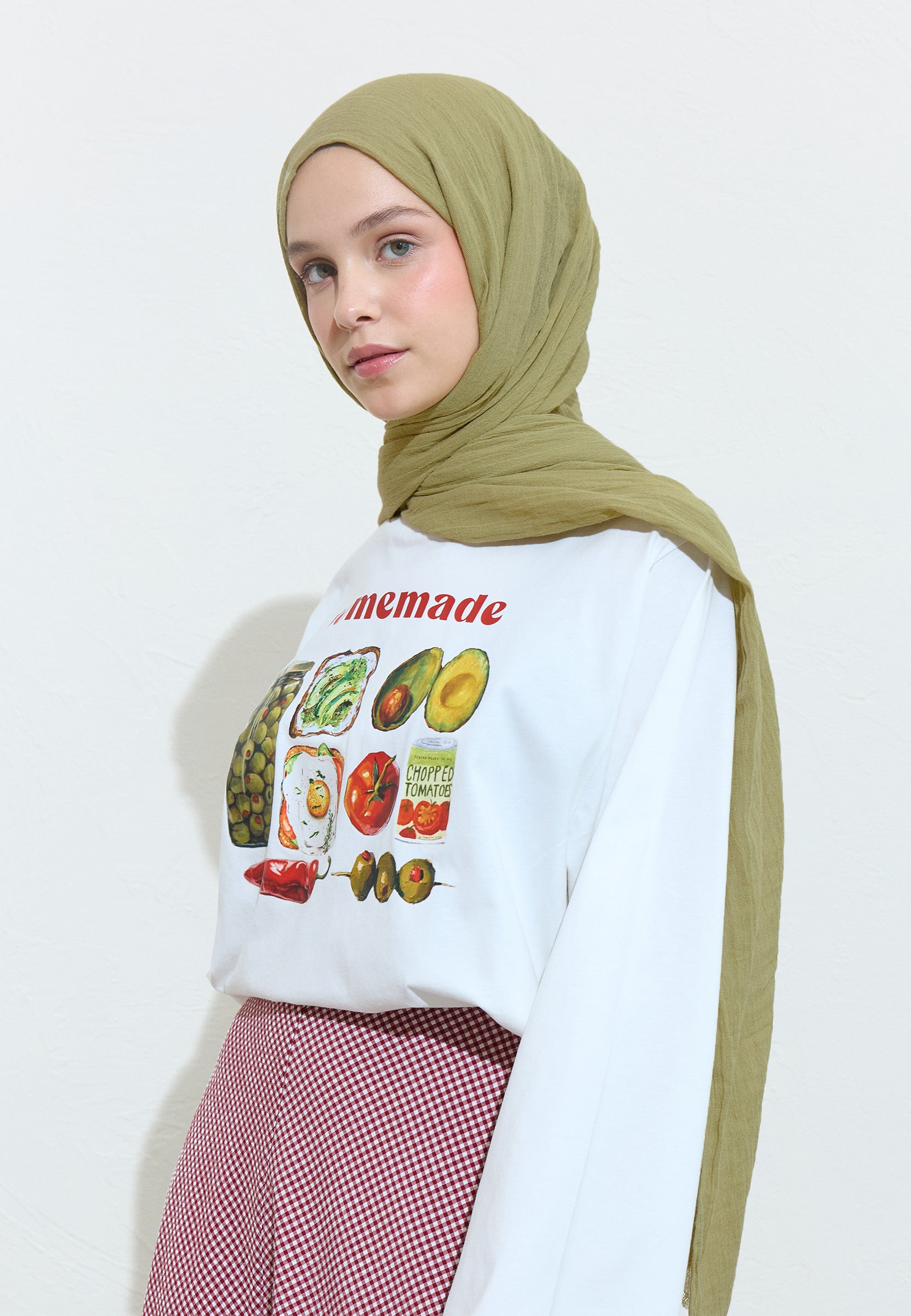 Edamame Pamuklu Keten Şal