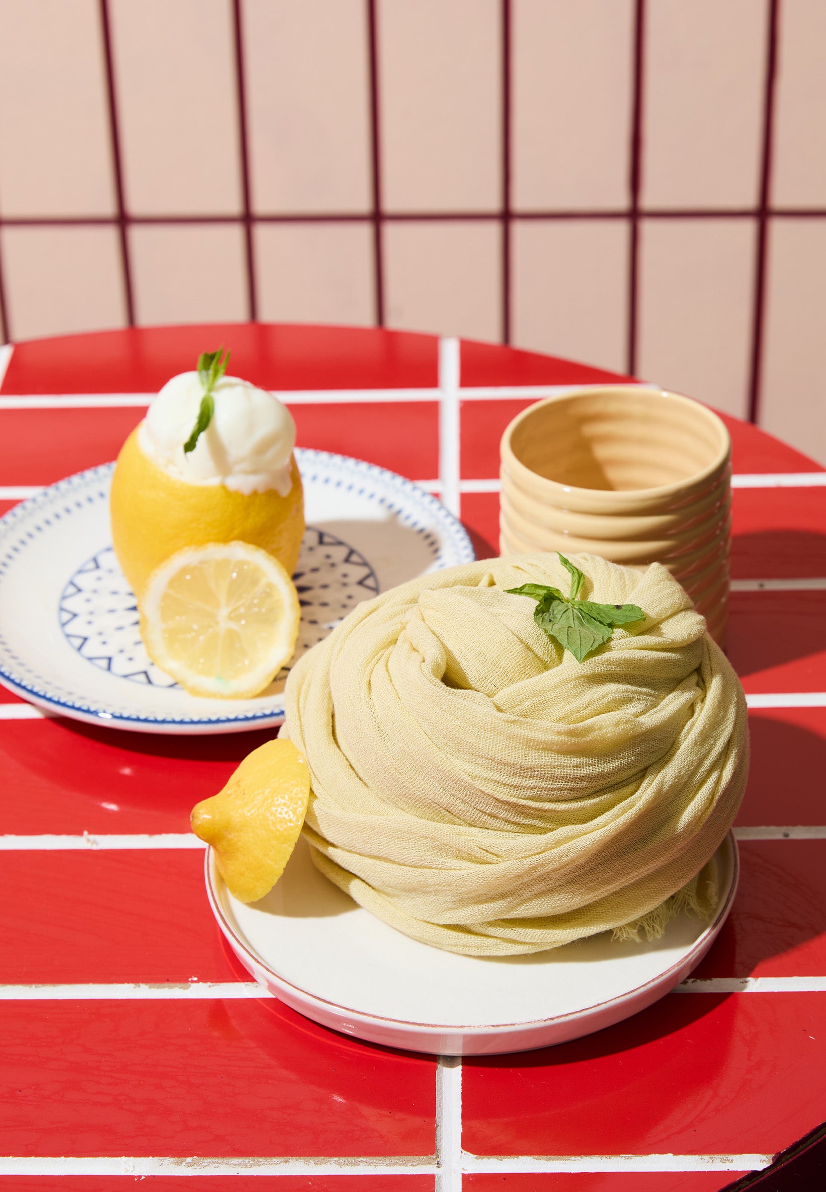 Lemon Sorbet Pamuklu Keten Şal