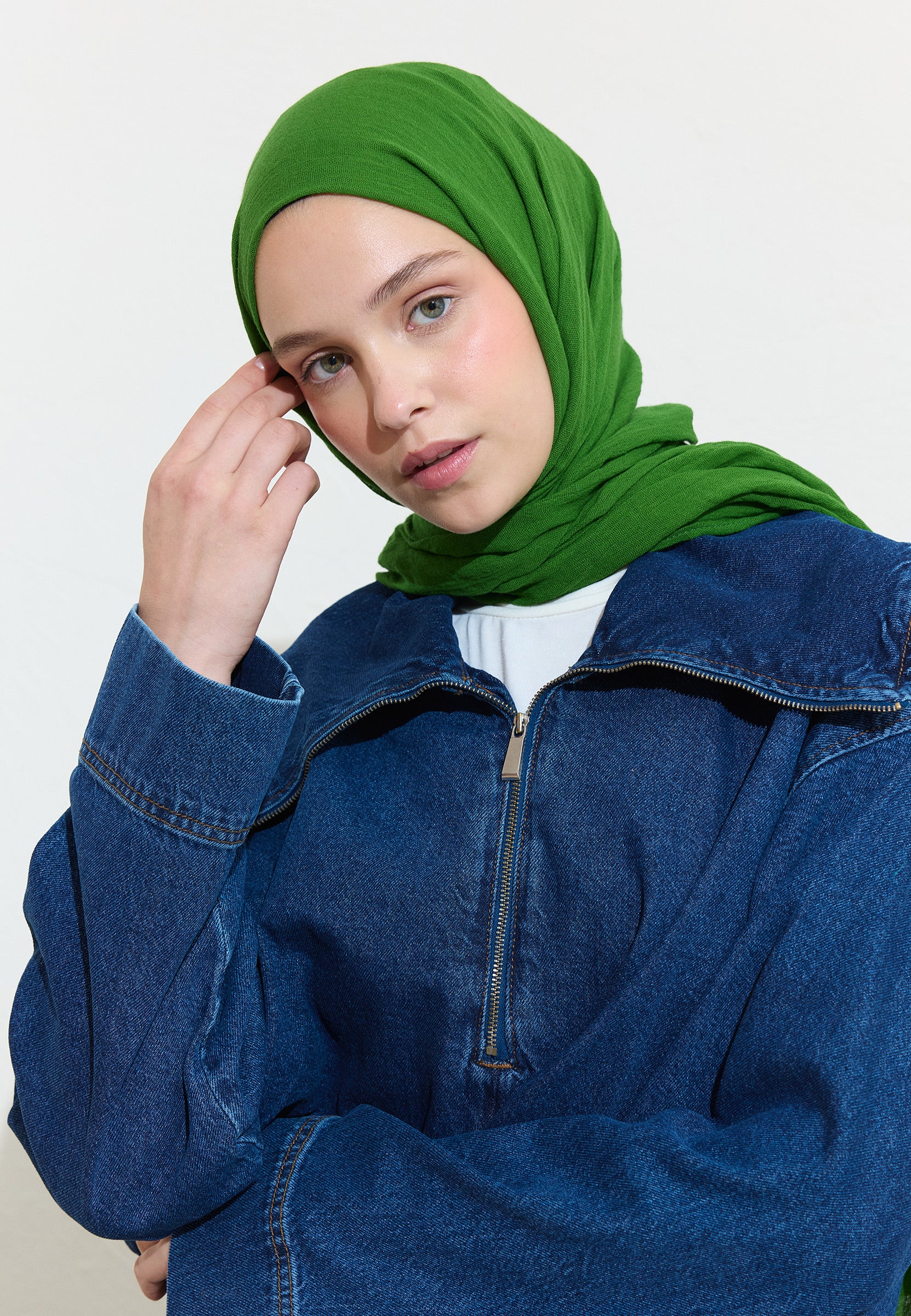 Green Juıce Pamuklu Keten Şal
