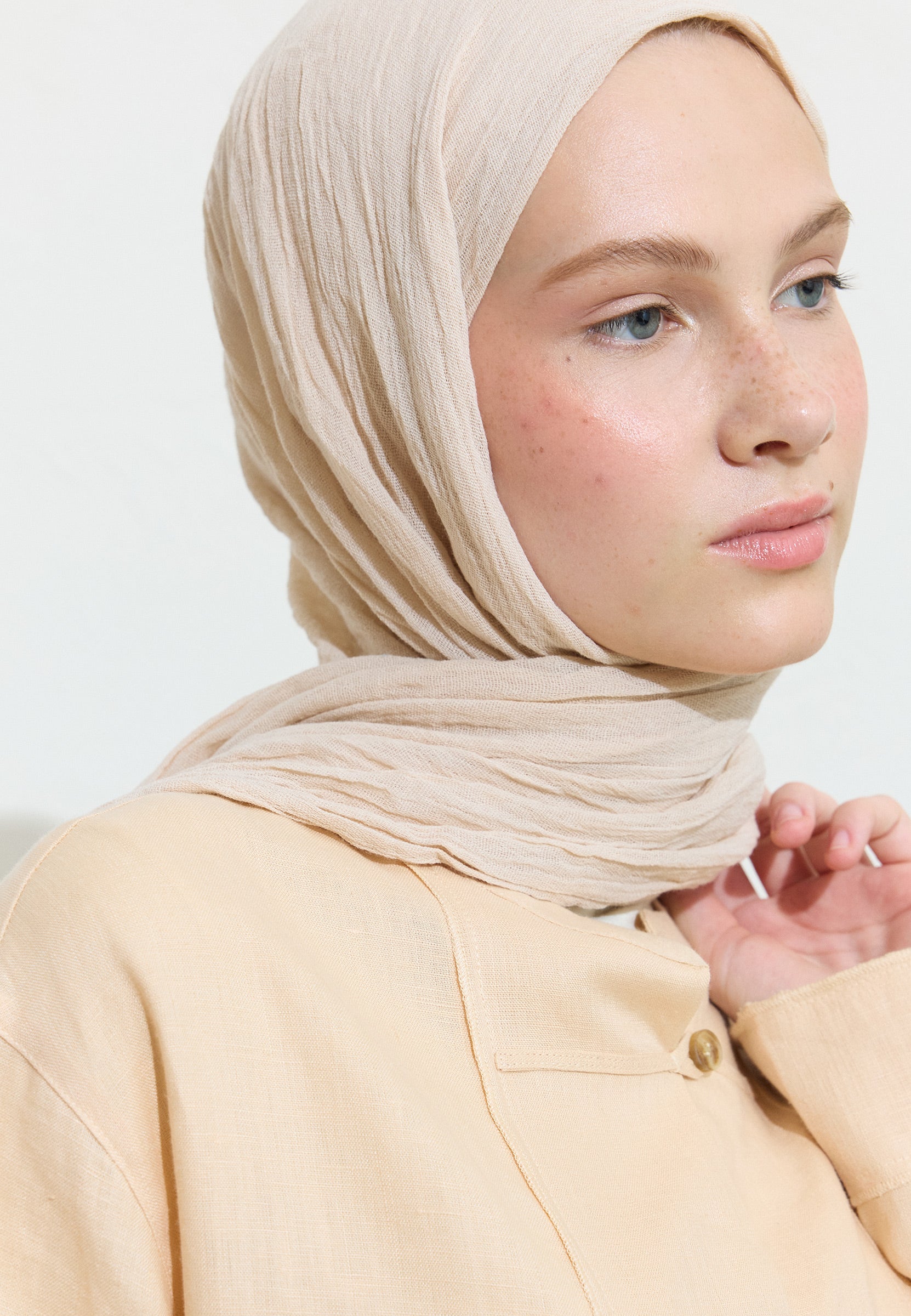 Peach Smoothıe Pamuklu Keten Şal