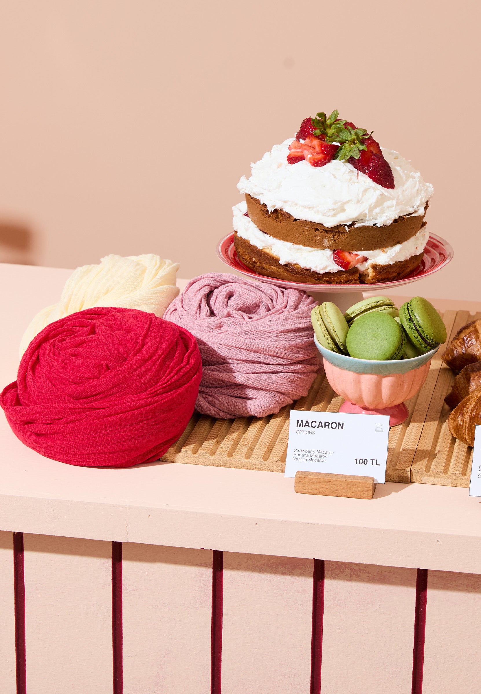 Strawberry Shortcake Pamuklu Keten Şal
