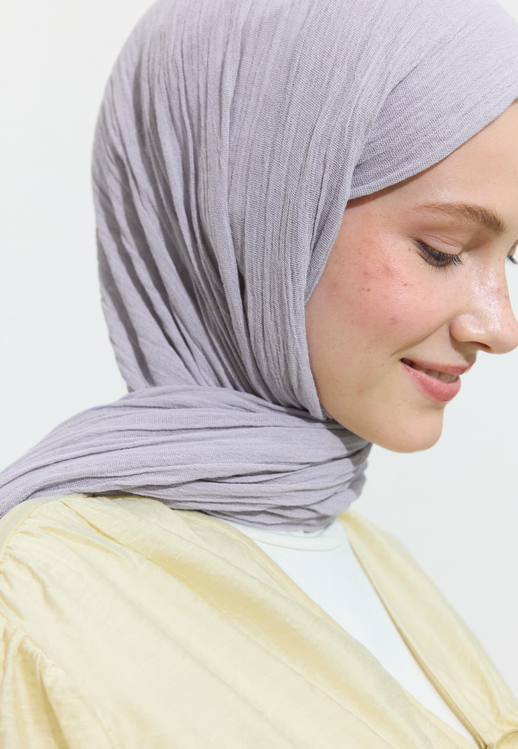 Lavender Mılk Pamuklu Keten Şal