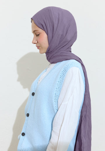 Blueberry Smoothıe Pamuklu Keten Şal