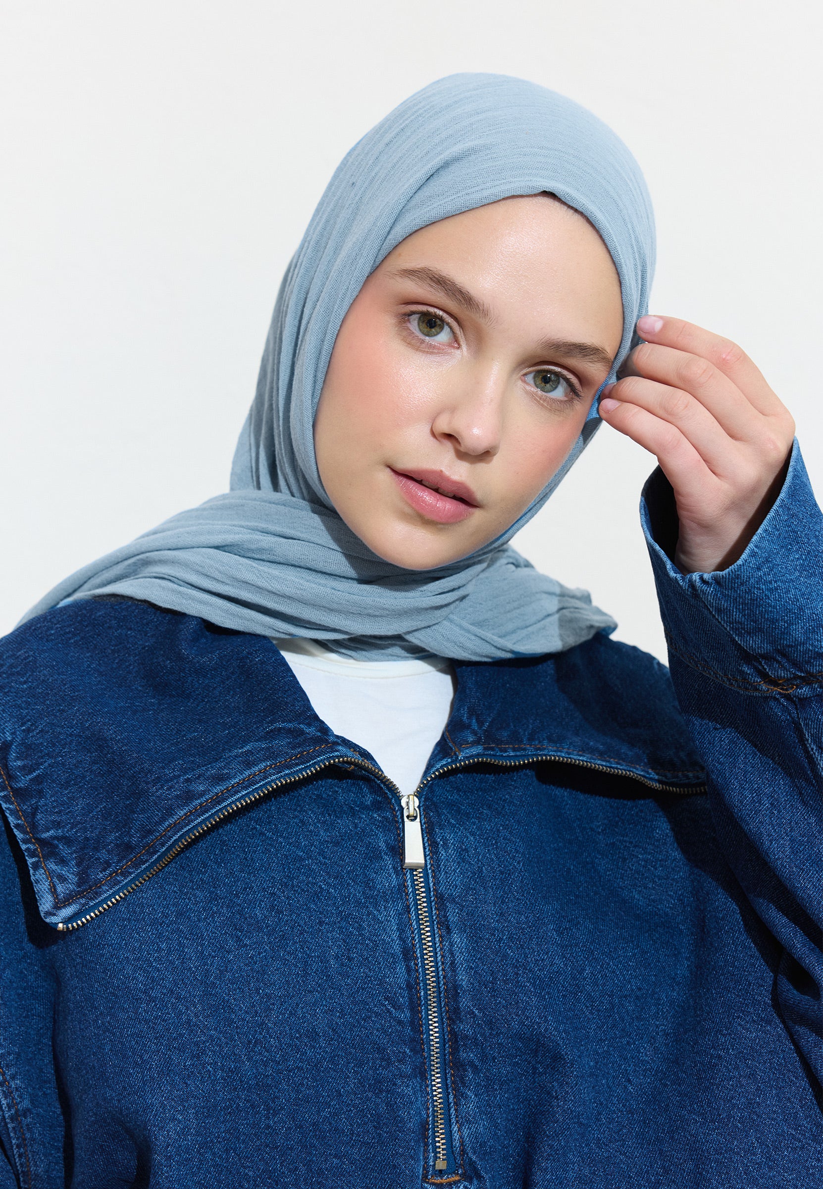 Blue Boba Mılk Pamuklu Keten Şal