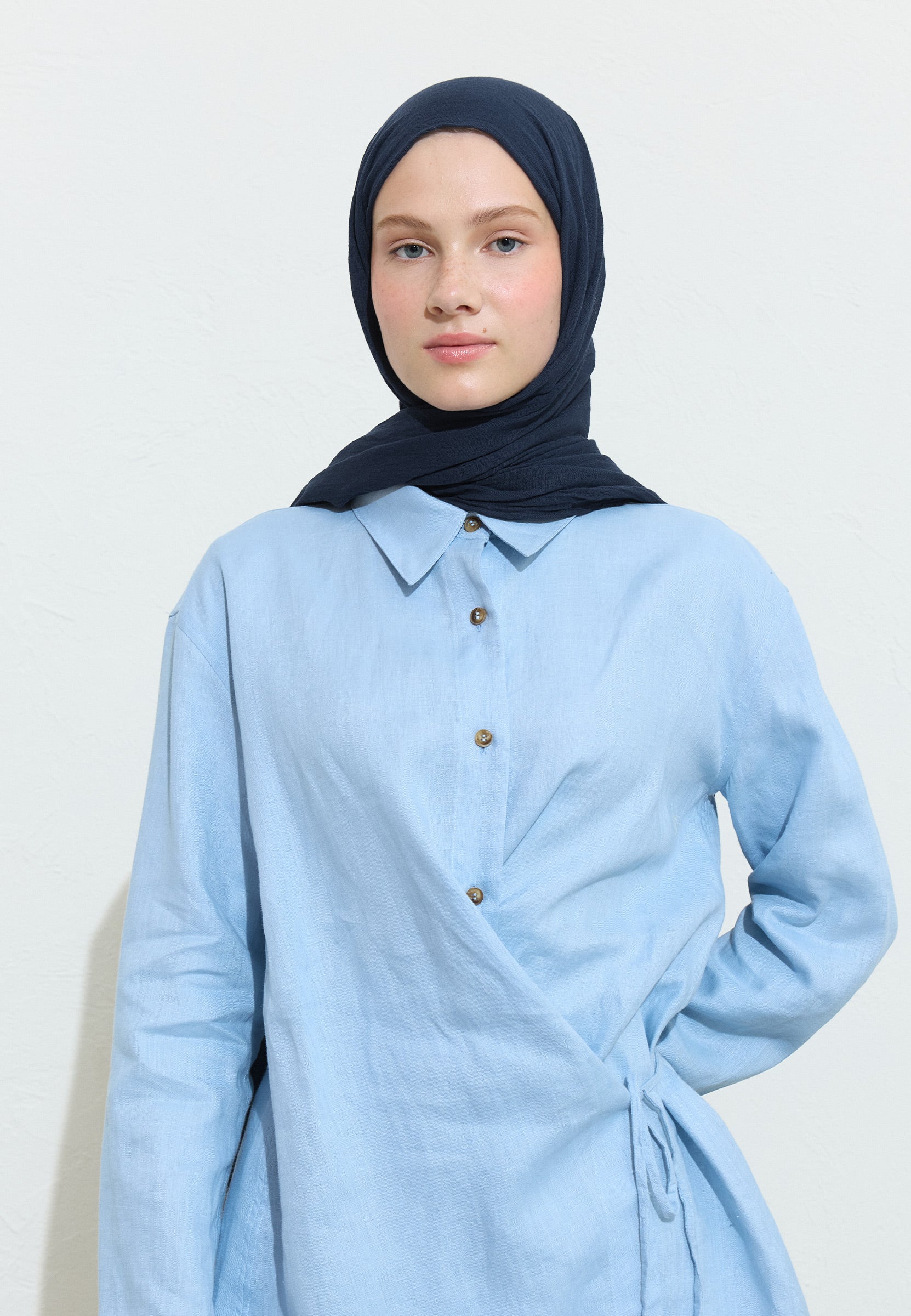 Blue Corn Pamuklu Keten Şal