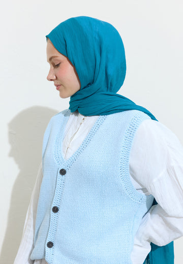 Blue Jelly Pamuklu Keten Şal