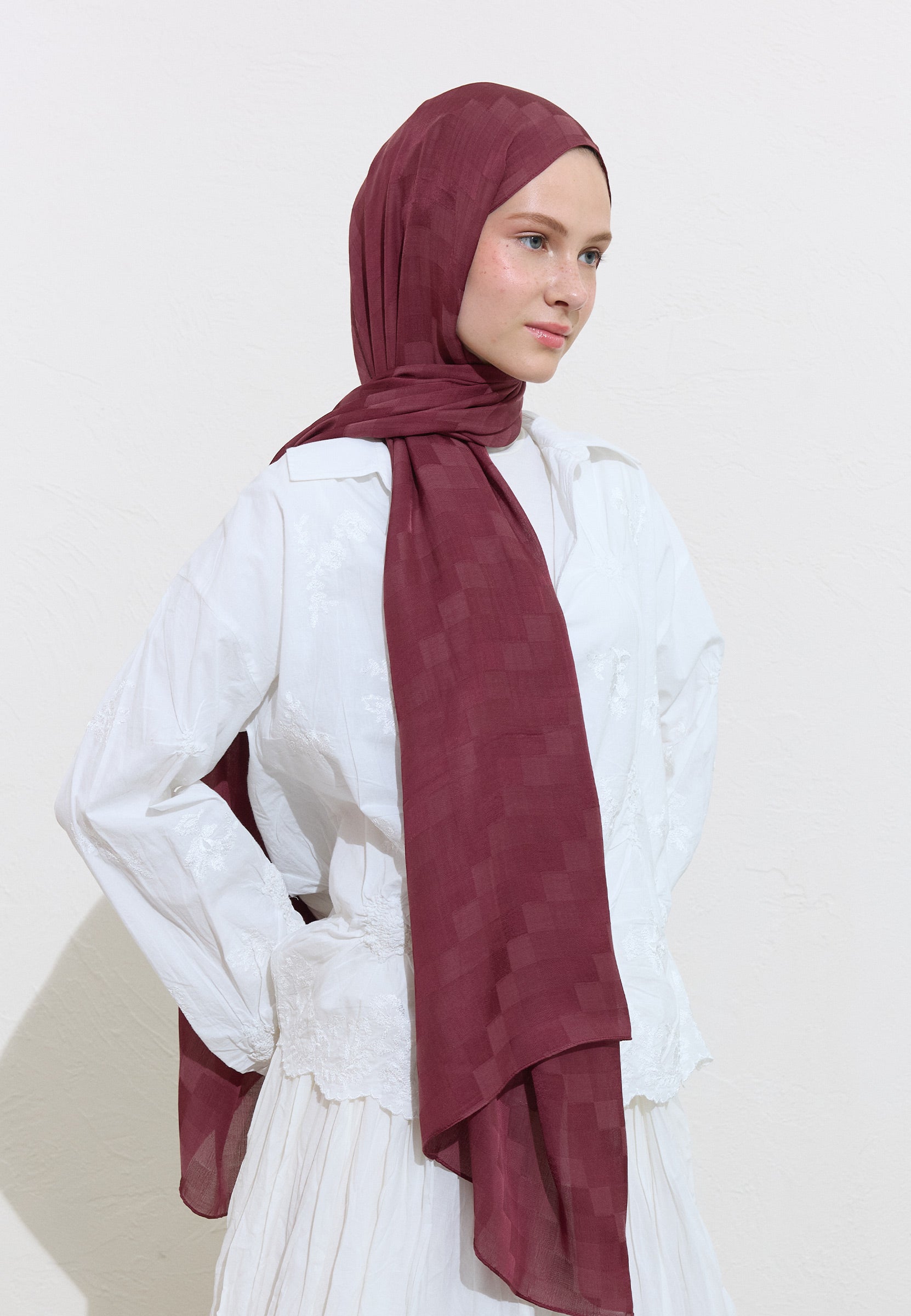 Vıntage Rose Nori İpeksi Jakar Şal