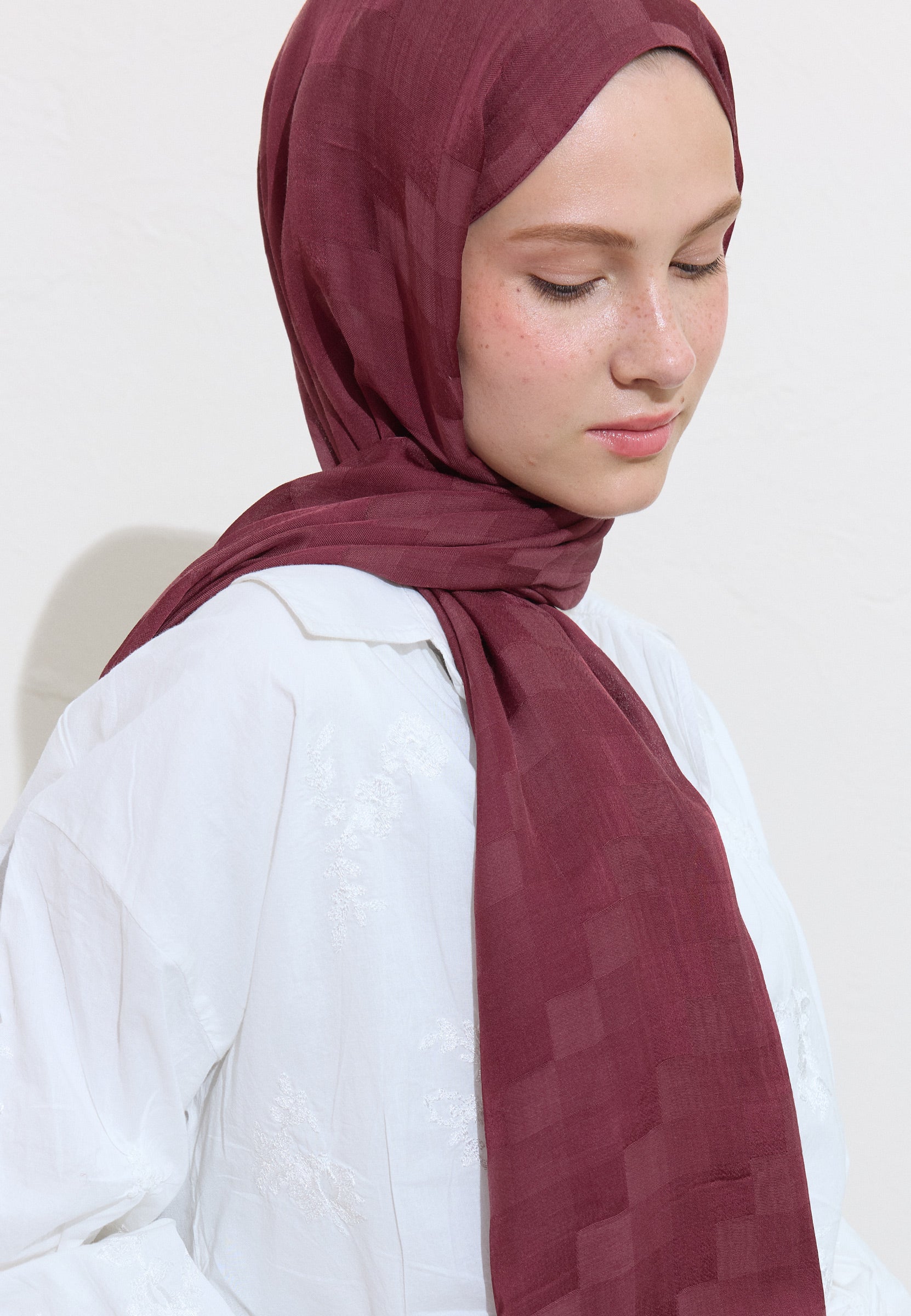 Vıntage Rose Nori İpeksi Jakar Şal