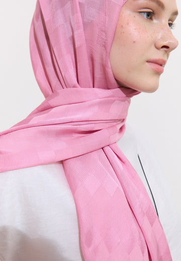 Pembe Nori İpeksi Jakar Şal