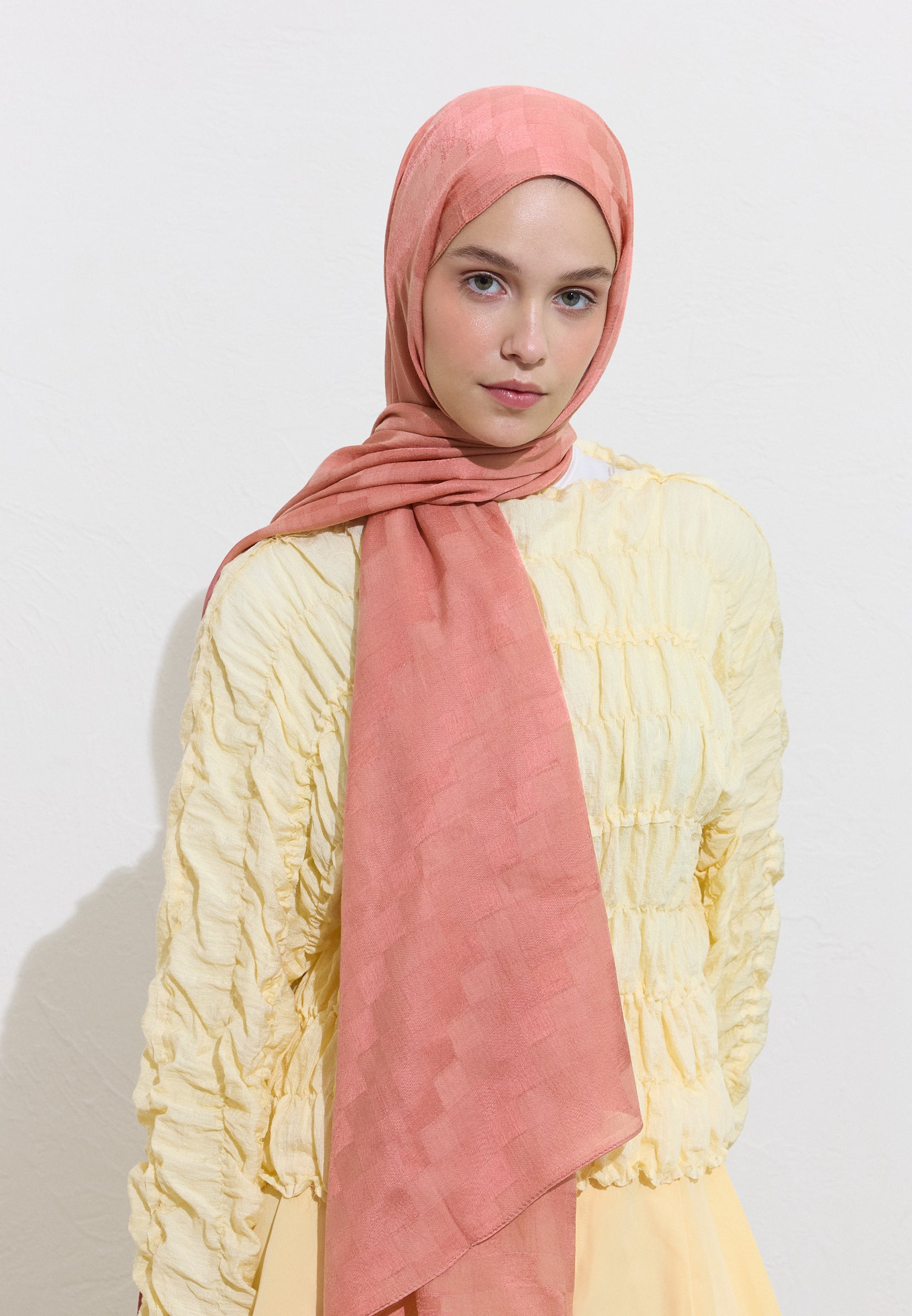 Gül Pembe Nori İpeksi Jakar Şal