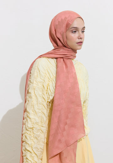 Gül Pembe Nori İpeksi Jakar Şal
