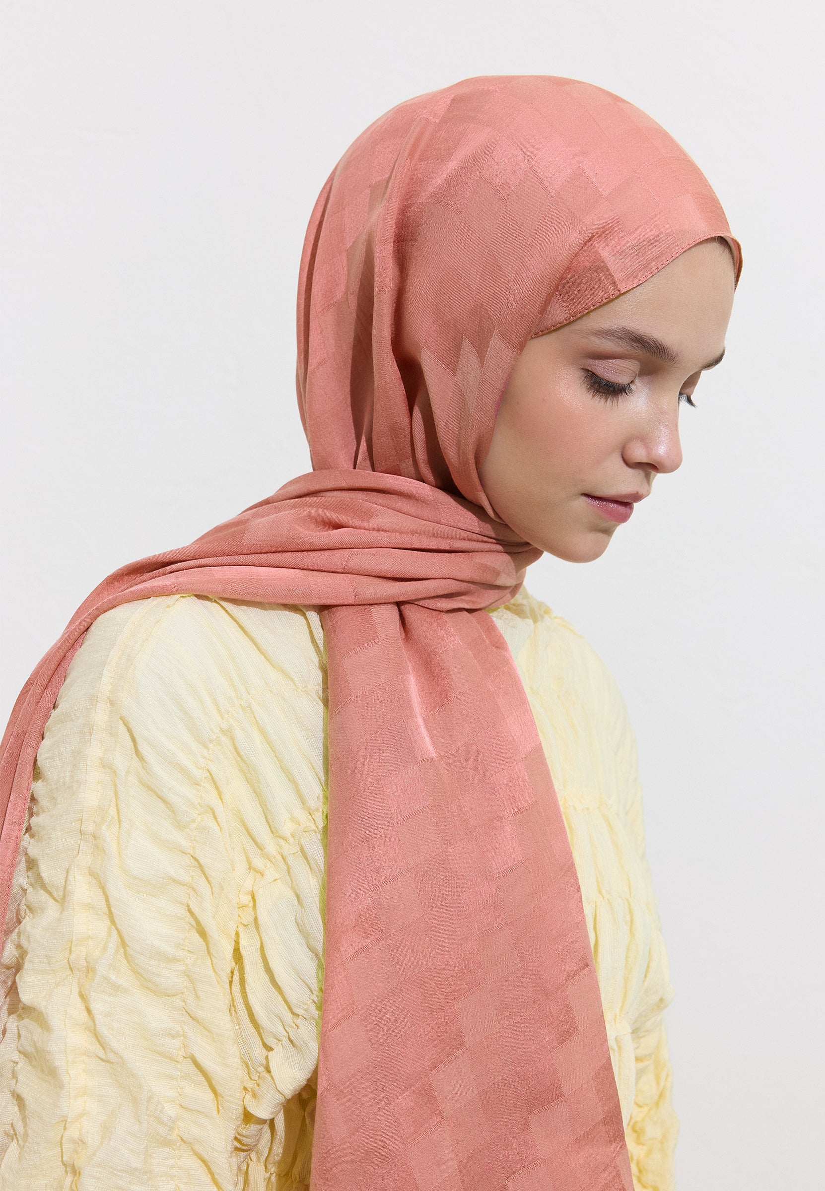 Gül Pembe Nori İpeksi Jakar Şal