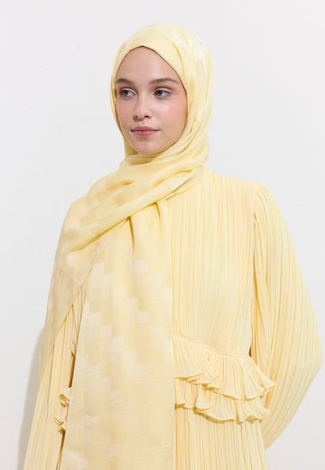 Butter Yellow Nori İpeksi Jakar Şal