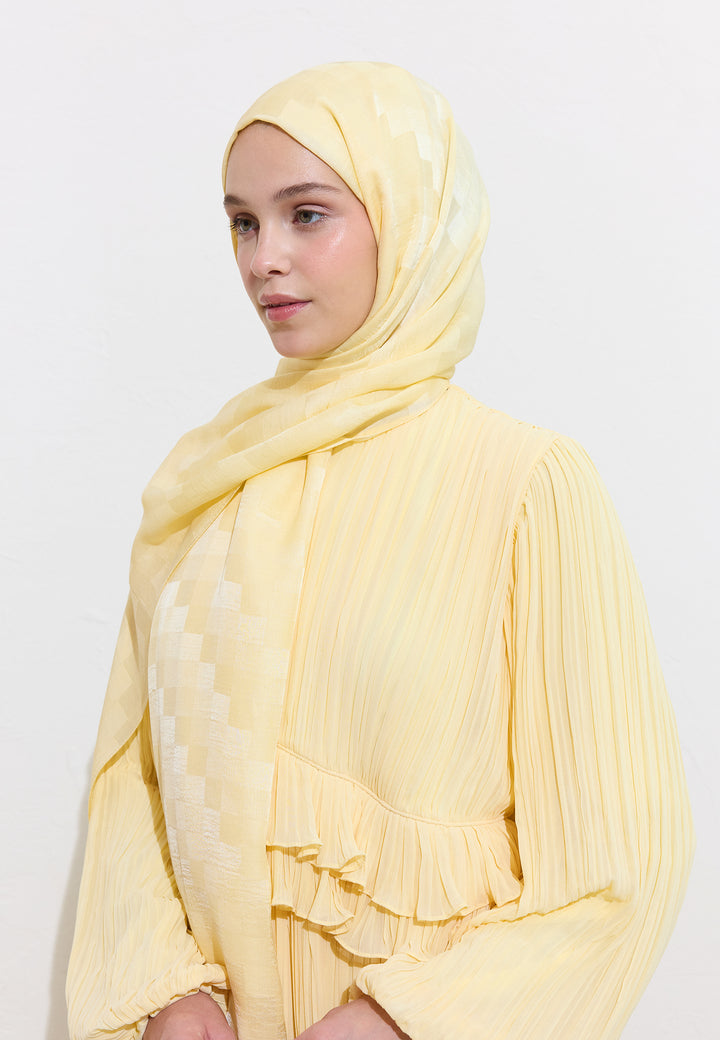 Butter Yellow Nori İpeksi Jakar Şal