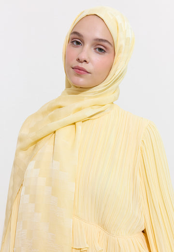 Butter Yellow Nori İpeksi Jakar Şal