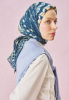Ocean Blue Lıttle Love Dream Desen Floş Viskon Eşarp