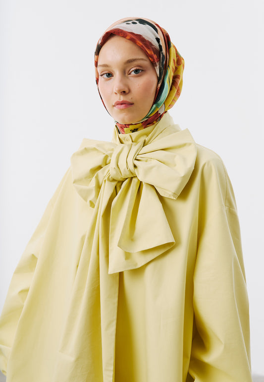 Floral Story Desen Vual Eşarp Kiremit