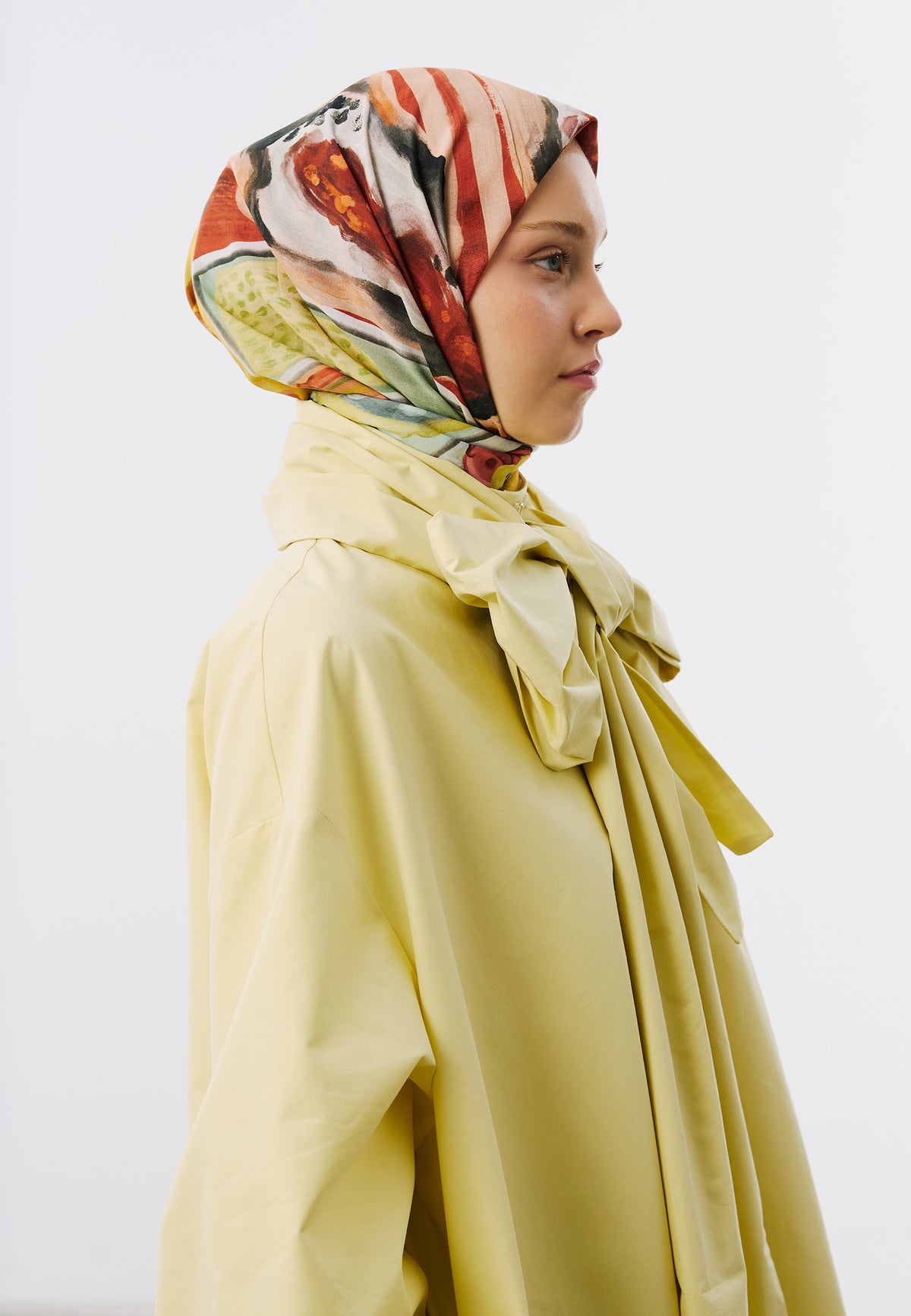 Floral Story Desen Vual Eşarp Kiremit