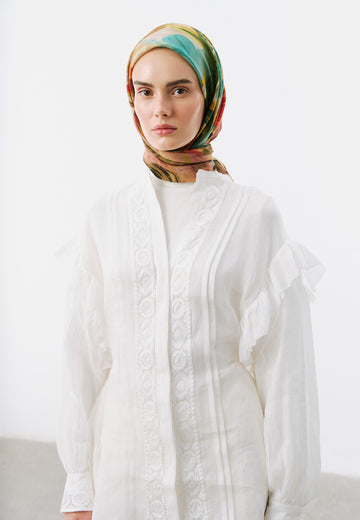 Playful Palette Desen Vual Eşarp Kiremit