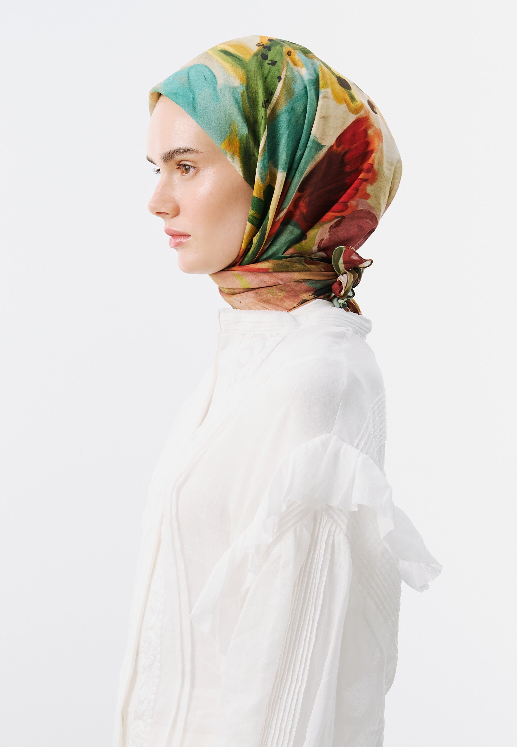 Playful Palette Desen Vual Eşarp Kiremit