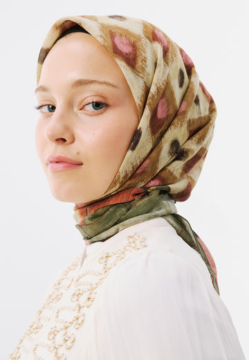 Vintage Board Desen Vual Eşarp Sahra