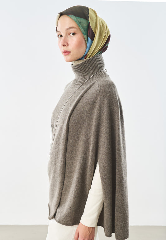Gentle Forms Desen Pamuk İpek Eşarp Mürdüm