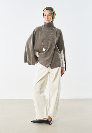 Gentle Forms Desen Pamuk İpek Eşarp Mürdüm