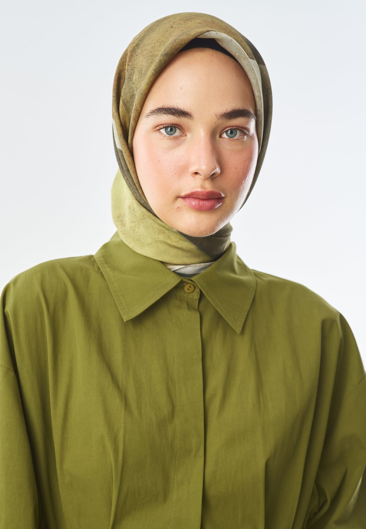 Gentle Forms Desen Pamuk İpek Eşarp Kum