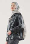 Soğuk Gri Dot Elegance Desen Rami Şal